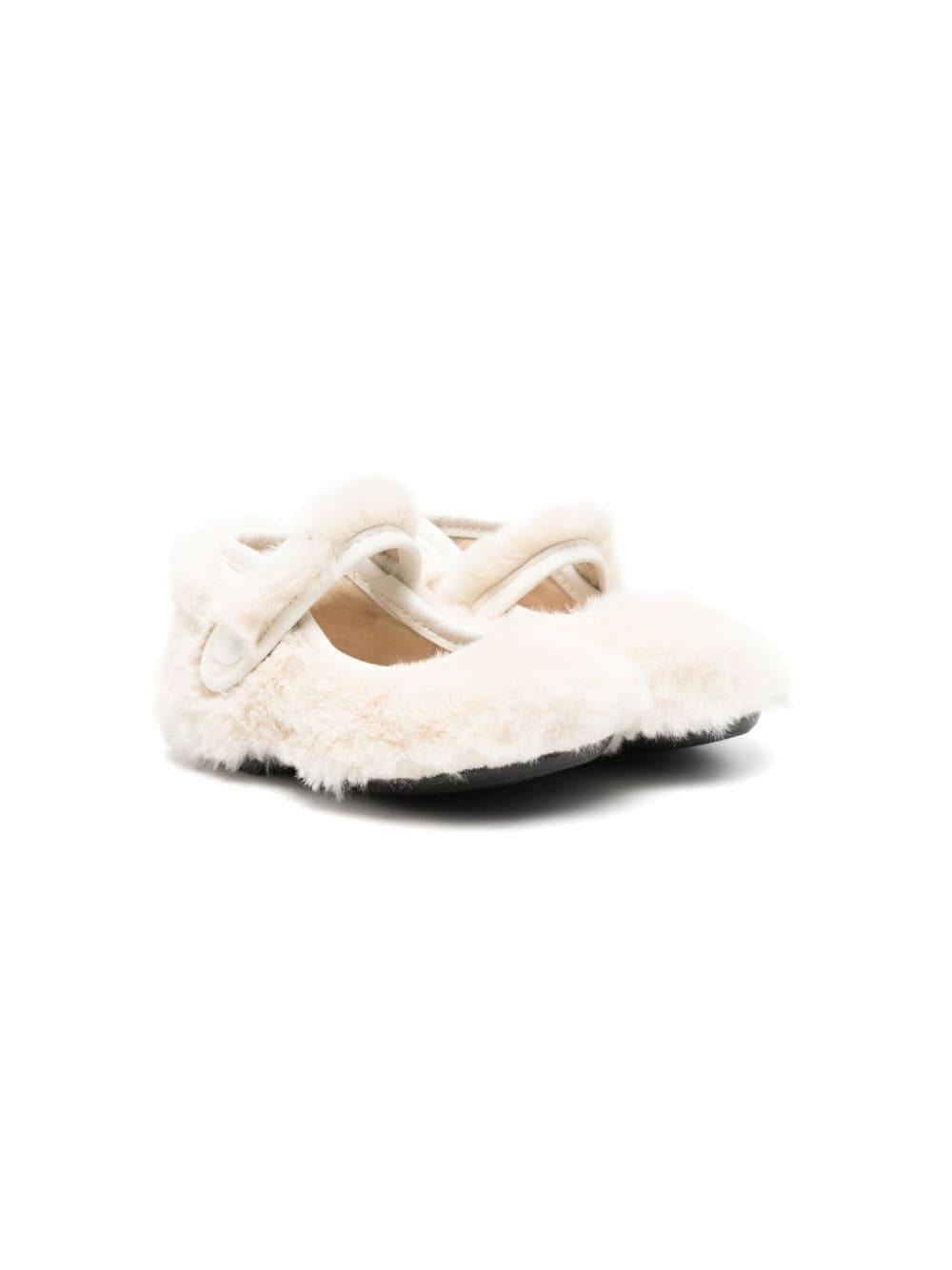 Ballerine per neonata Florens bianche in pelliccia - Rubino Kids