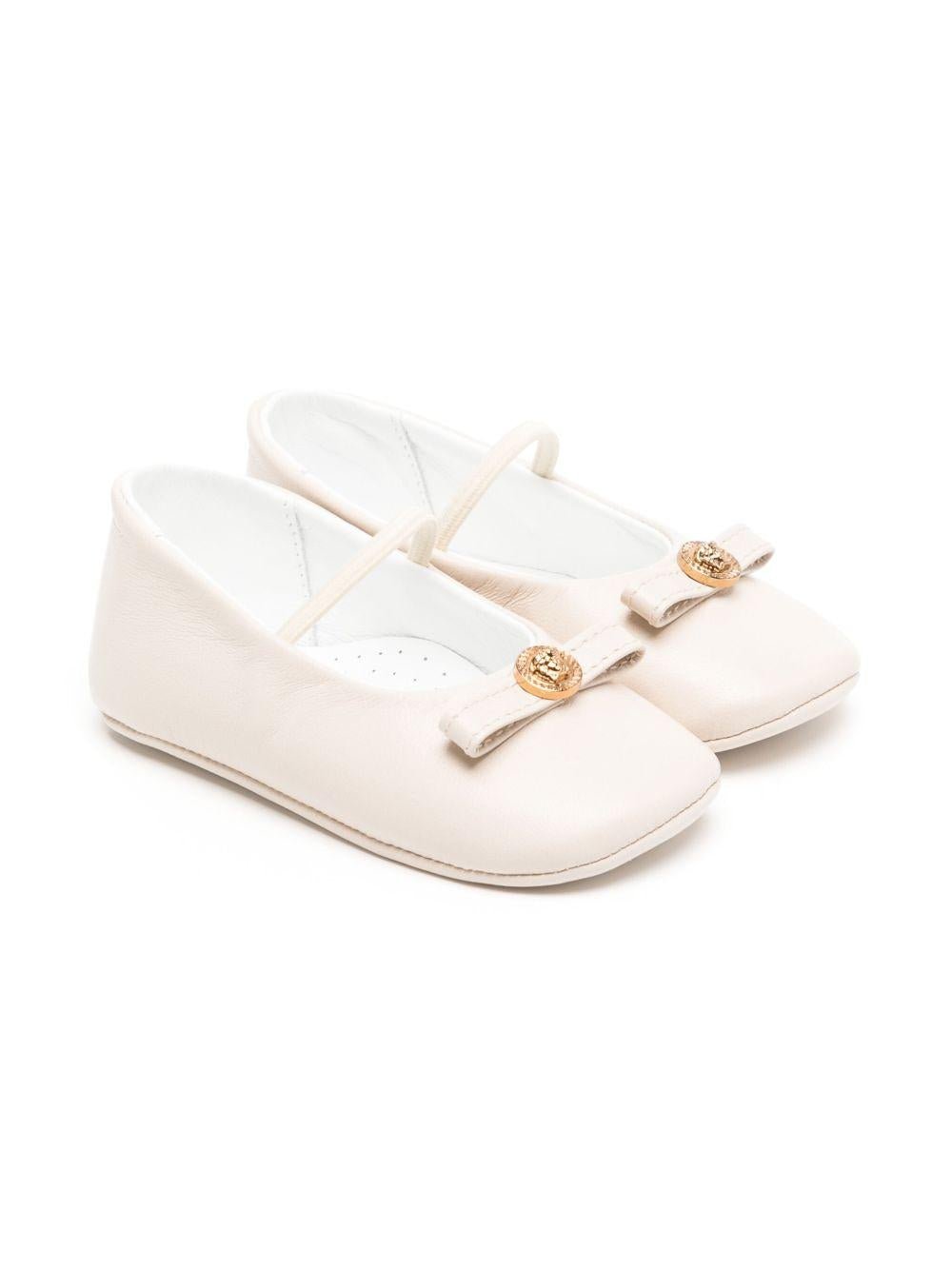 Ballerine per neonata Versace Kids beige con dettaglio fiocco - Rubino Kids