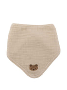 Bavaglino Bintje per neonati Donsje beige con ricamo orsetto - Rubino Kids