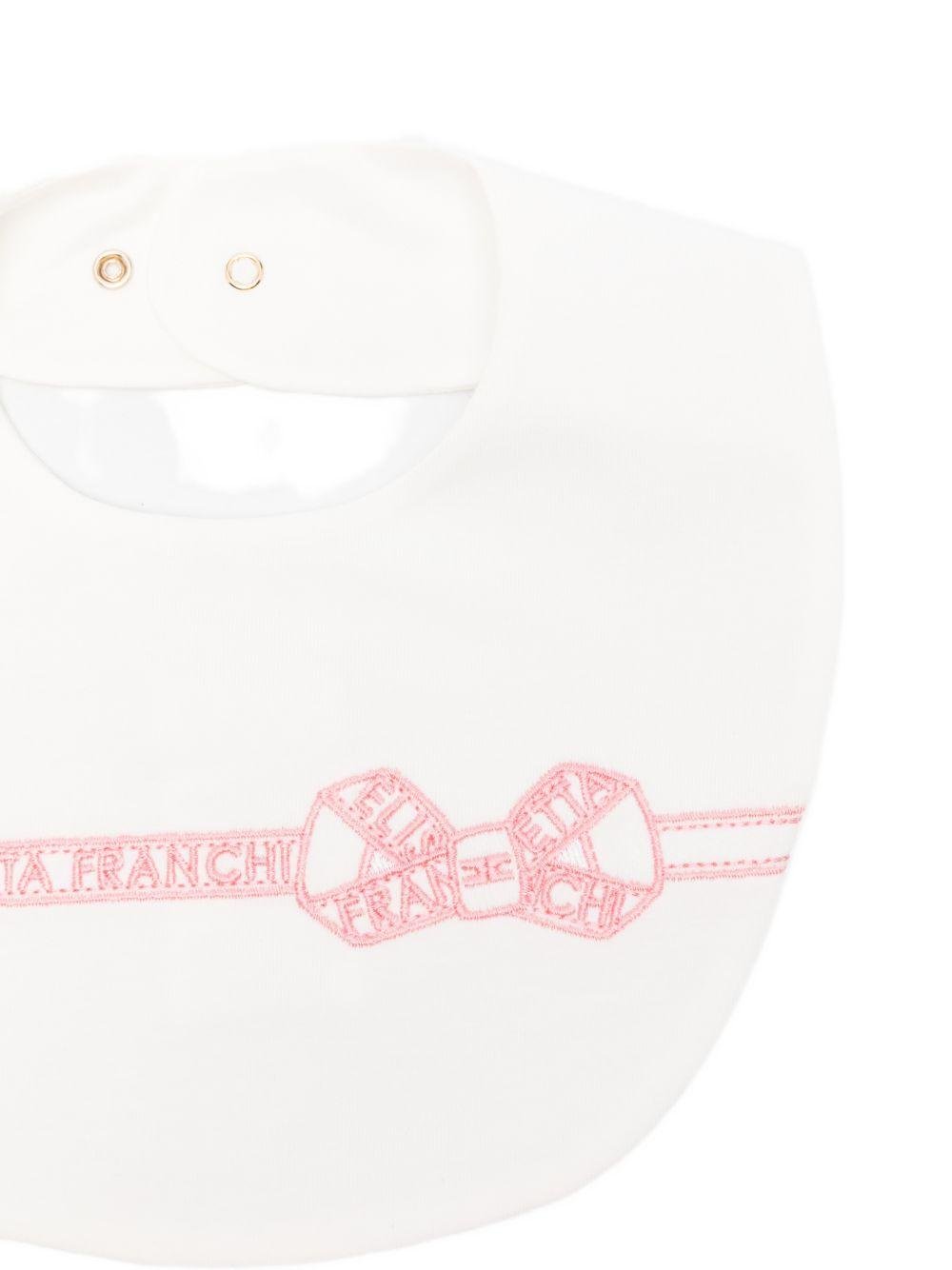 Bavaglino per neonata Elisabetta Franchi La Mia Bambina bianco con fiocco - Rubino Kids