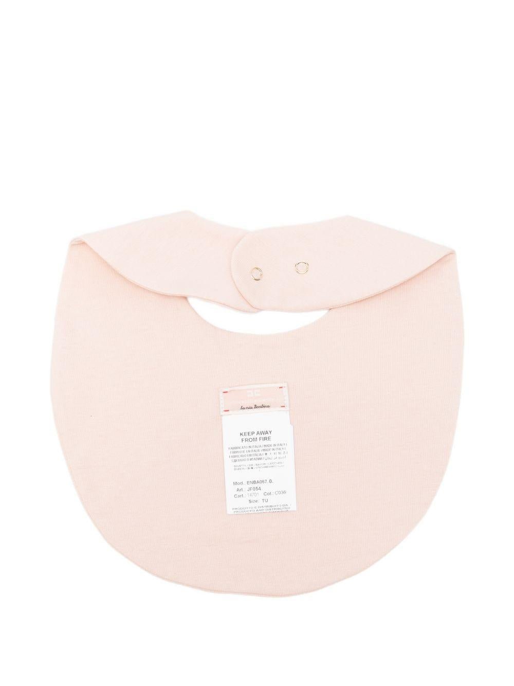 Bavaglino per neonata Elisabetta Franchi La Mia Bambina rosa con logo ricamato - Rubino Kids