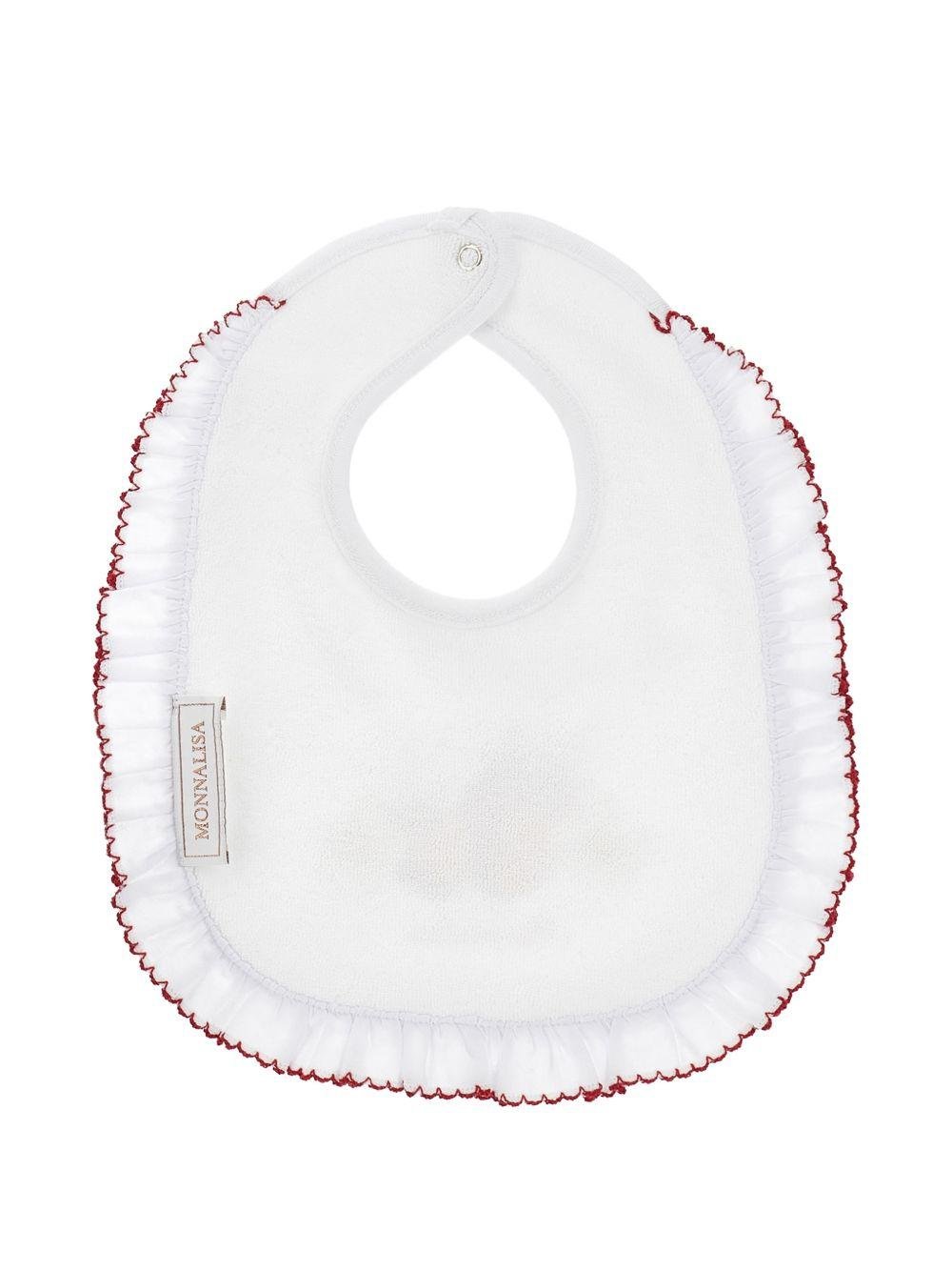 Bavaglino per neonata Monnalisa bianco con ruches - Rubino Kids