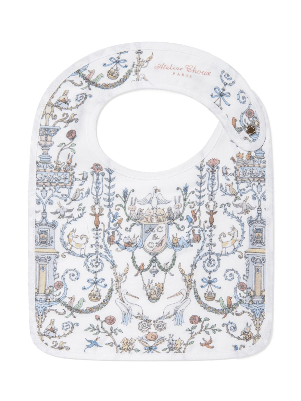Bavaglino per neonati Atelier Choux bianco con stampa - Rubino Kids