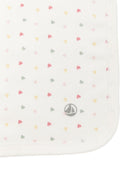 Bavaglino per neonati Petit Bateau bianco con stampa a cuori all - over - Rubino Kids