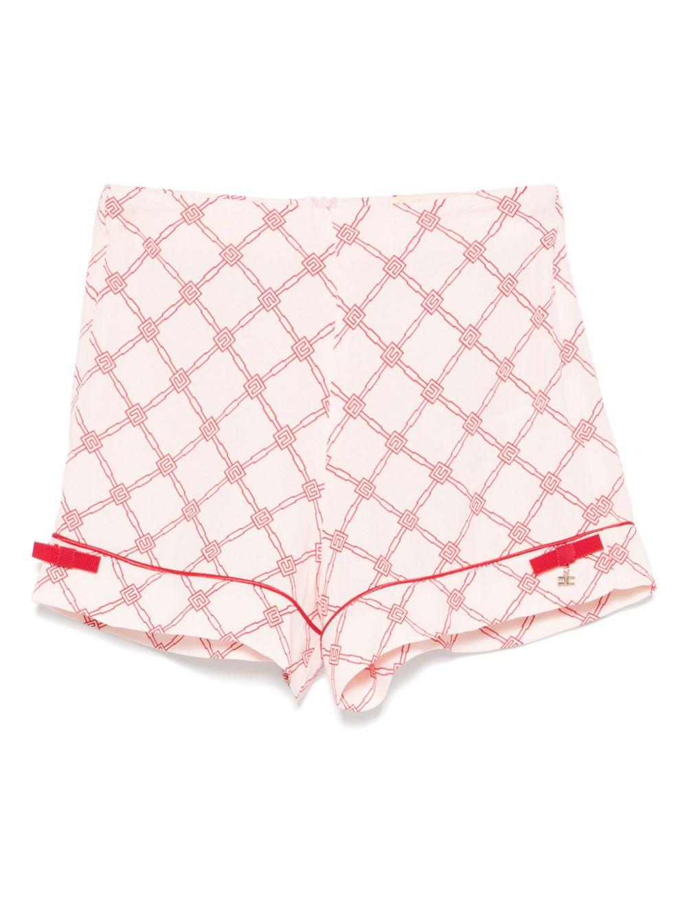 Bermuda con logo per bambina Elisabetta Franchi La Mia Bambina rosa con dettaglio fiocco - Rubino Kids