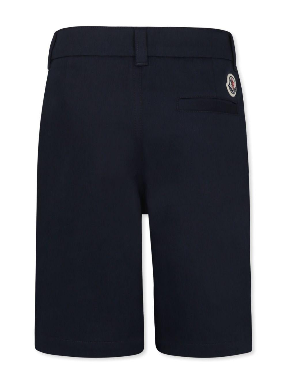 Bermuda con logo per bambino Moncler Enfant blu con passanti - Rubino Kids