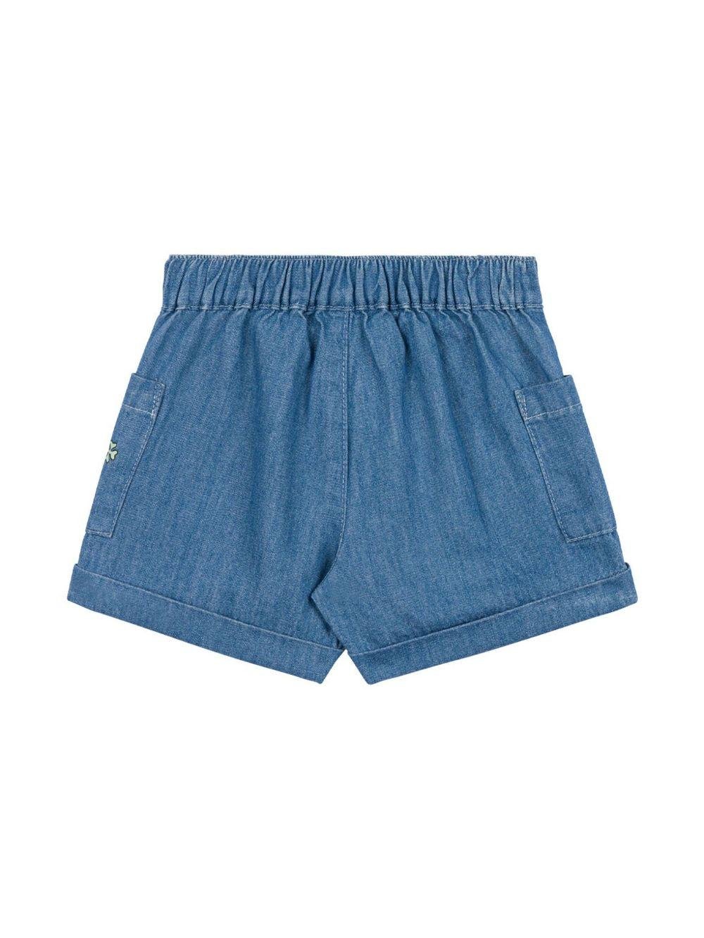 Bermuda con logo per neonata Moschino Kids indaco con vita elasticizzata - Rubino Kids