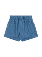 Bermuda con logo per neonata Moschino Kids indaco con vita elasticizzata - Rubino Kids