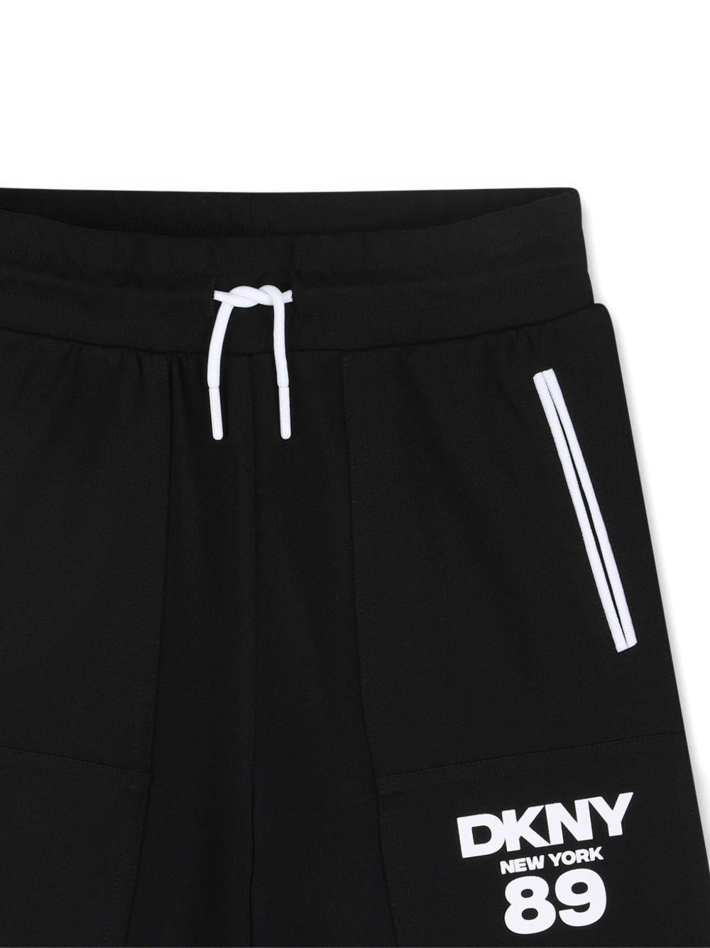 Bermuda per bambino Dkny Kids nero con logo - Rubino Kids