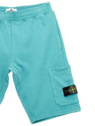 Bermuda per bambino Stone Island Junior azzurro con applicazione - Rubino Kids