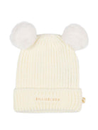 Berretto per bambina Billieblush bianco con pompon - Rubino Kids