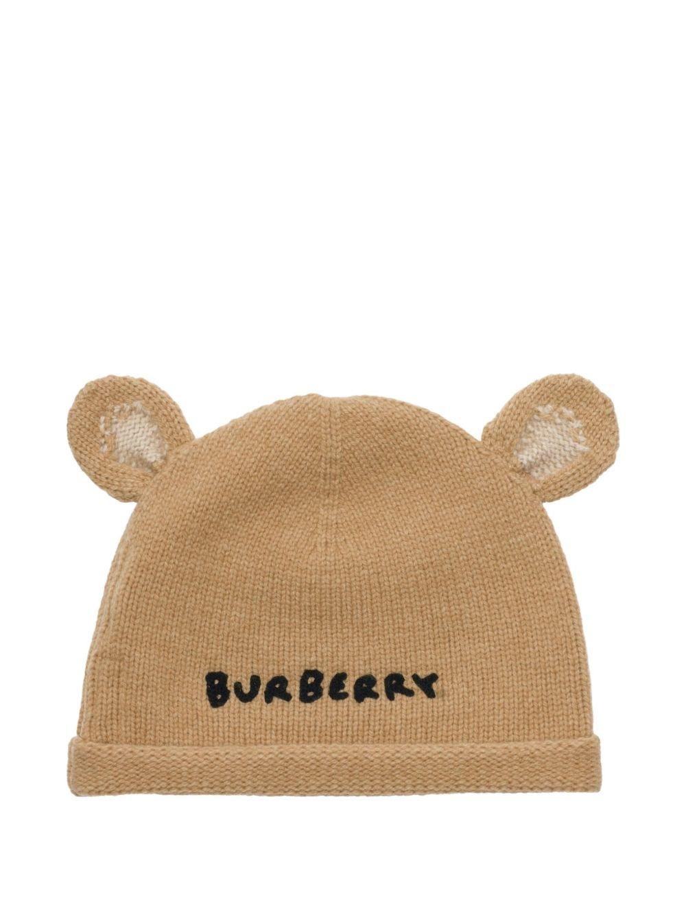 Berretto per bambina Burberry Kids beige con motivo Thomas Bear - Rubino Kids