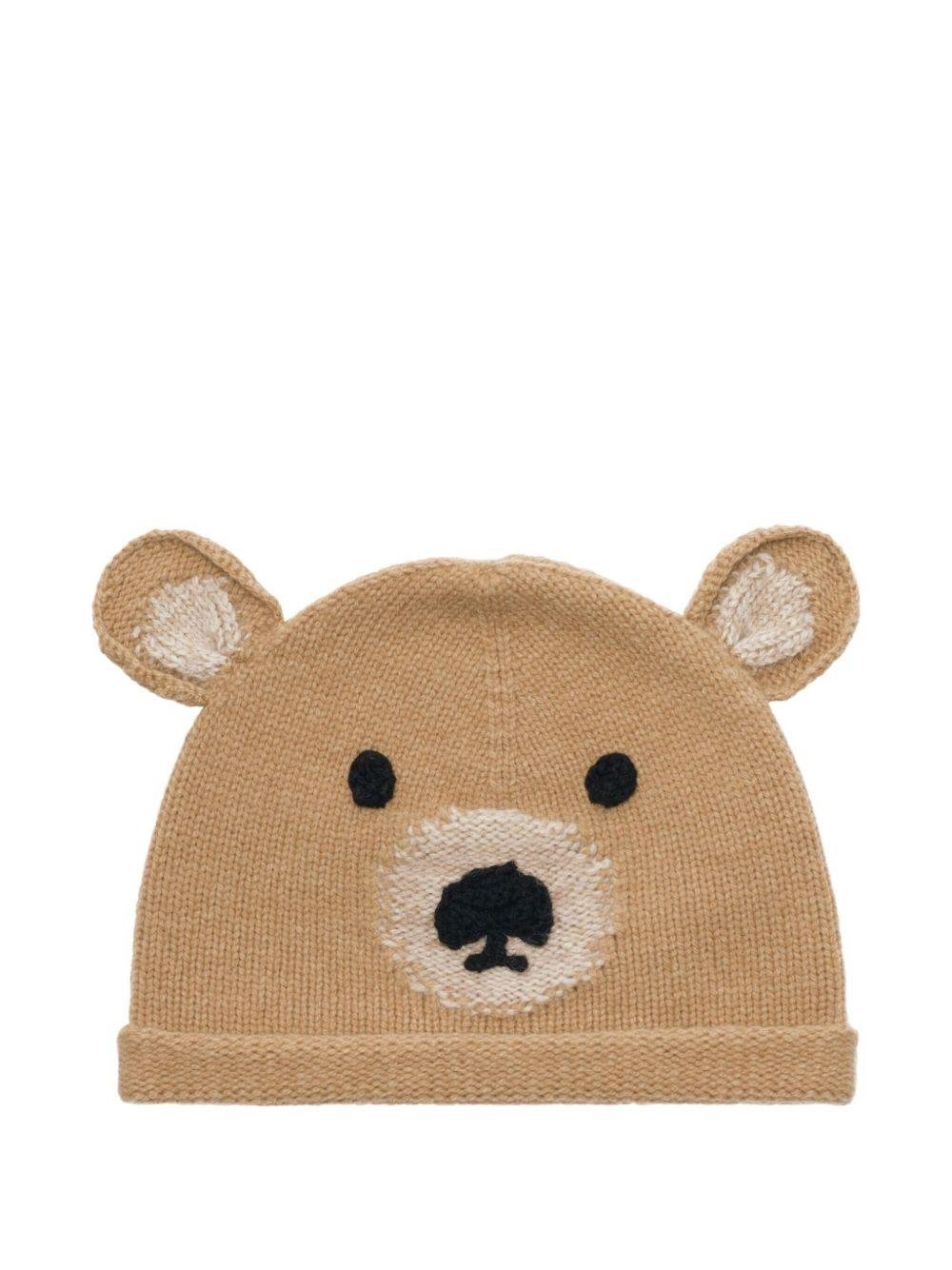 Berretto per bambina Burberry Kids beige con motivo Thomas Bear - Rubino Kids