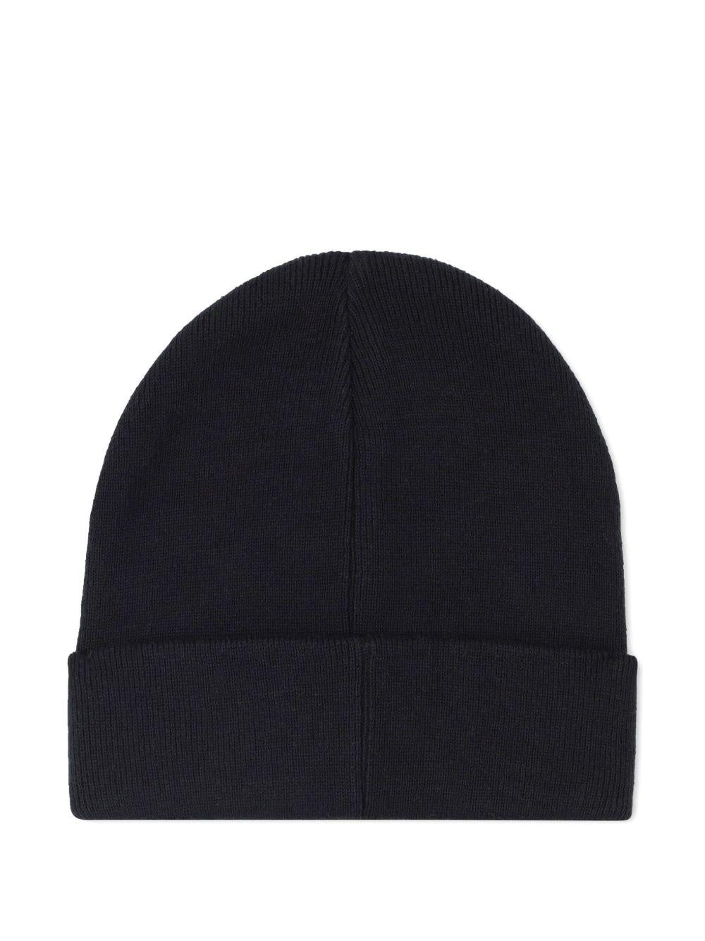 Berretto per bambina DKNY Kids nero con applicazione con logo - Rubino Kids