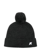 Berretto per bambina K - Way Kids nero con pompon a coste - Rubino Kids