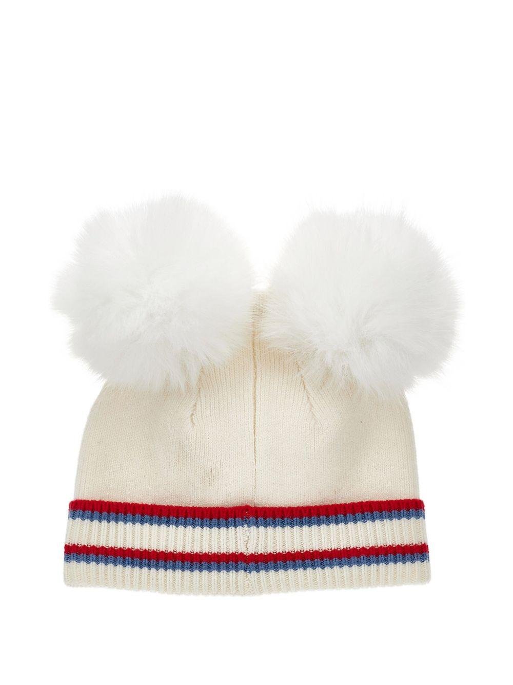 Berretto per bambina Monnalisa x Disney bianco con stampa Minnie Mouse - Rubino Kids