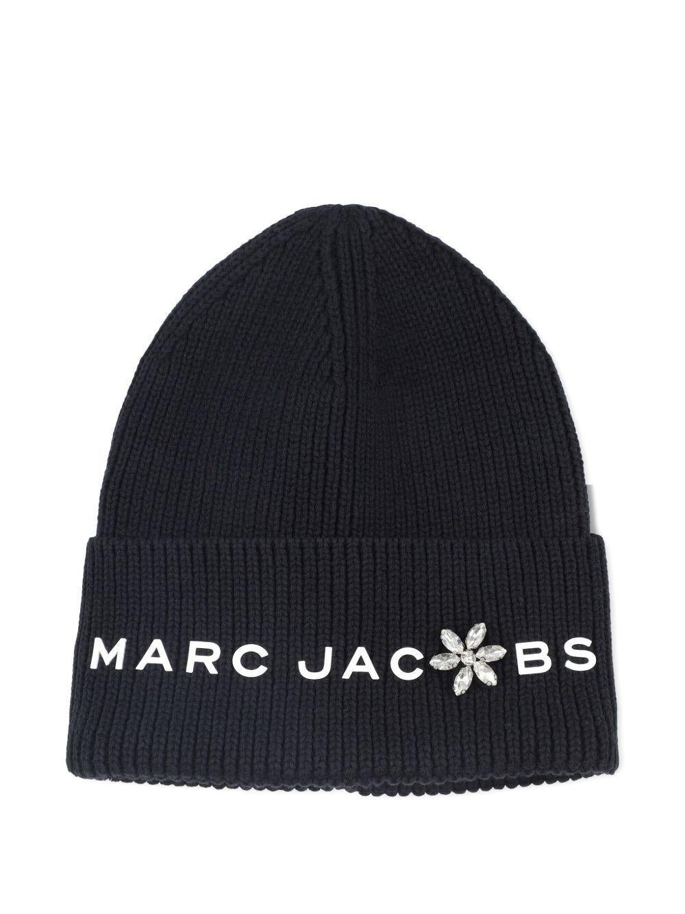 Berretto per bambina The Marc Jacobs Kids nero con design a coste - Rubino Kids