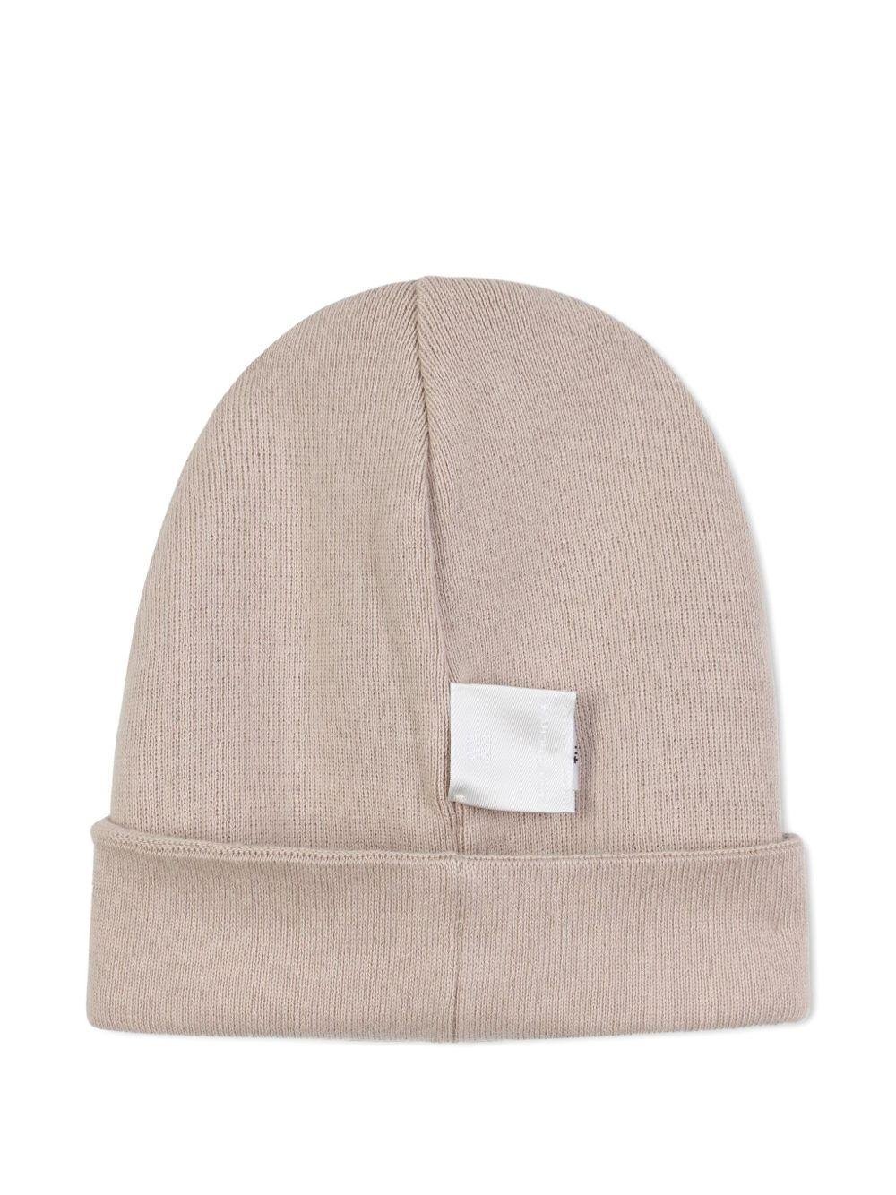 Berretto per bambini Givenchy Kids beige con logo ricamato - Rubino Kids