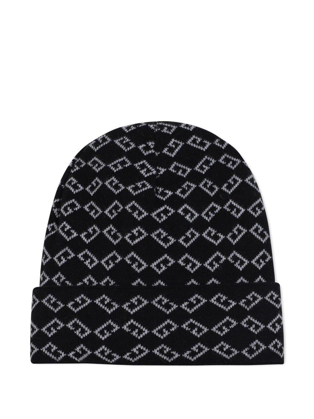 Berretto per bambini Givenchy Kids nero con logo ricamato - Rubino Kids