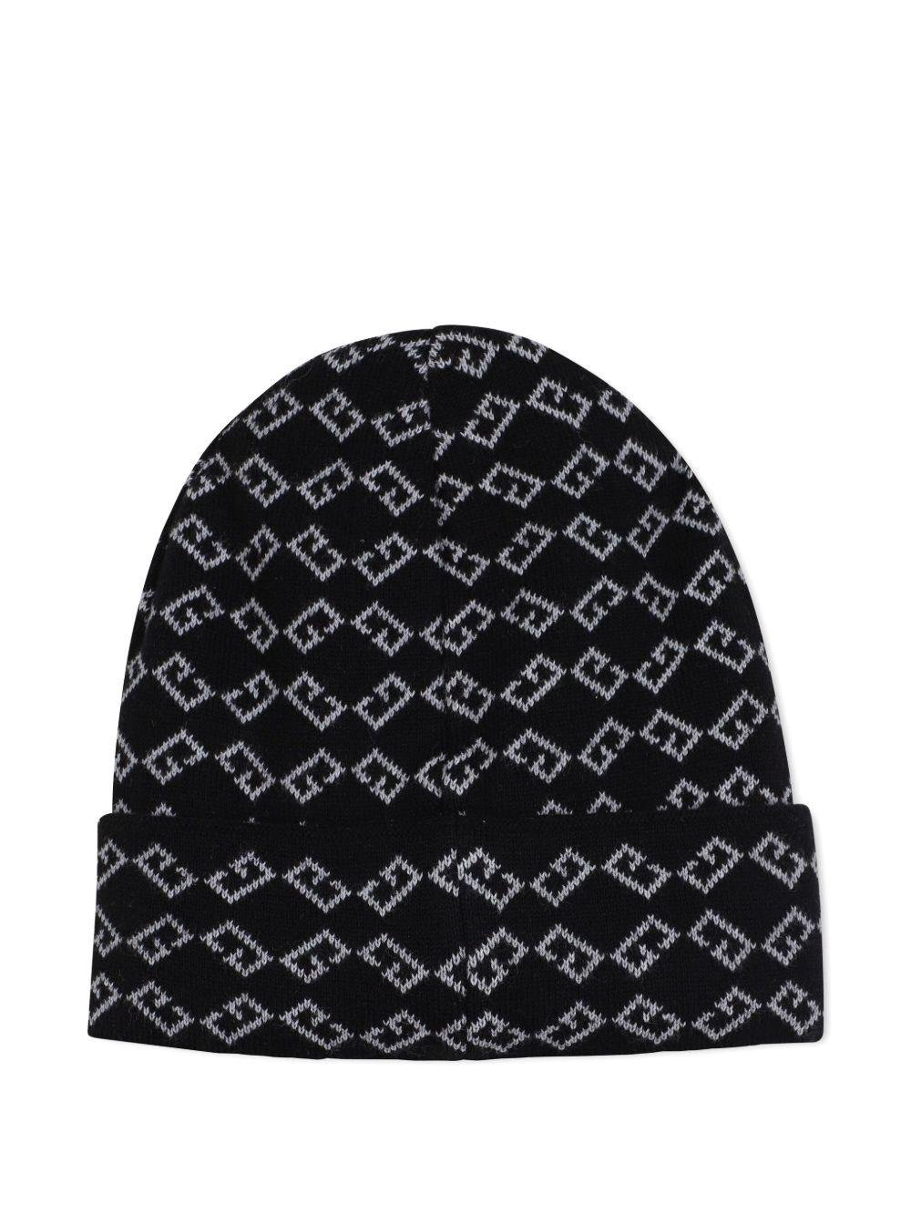 Berretto per bambini Givenchy Kids nero con logo ricamato - Rubino Kids
