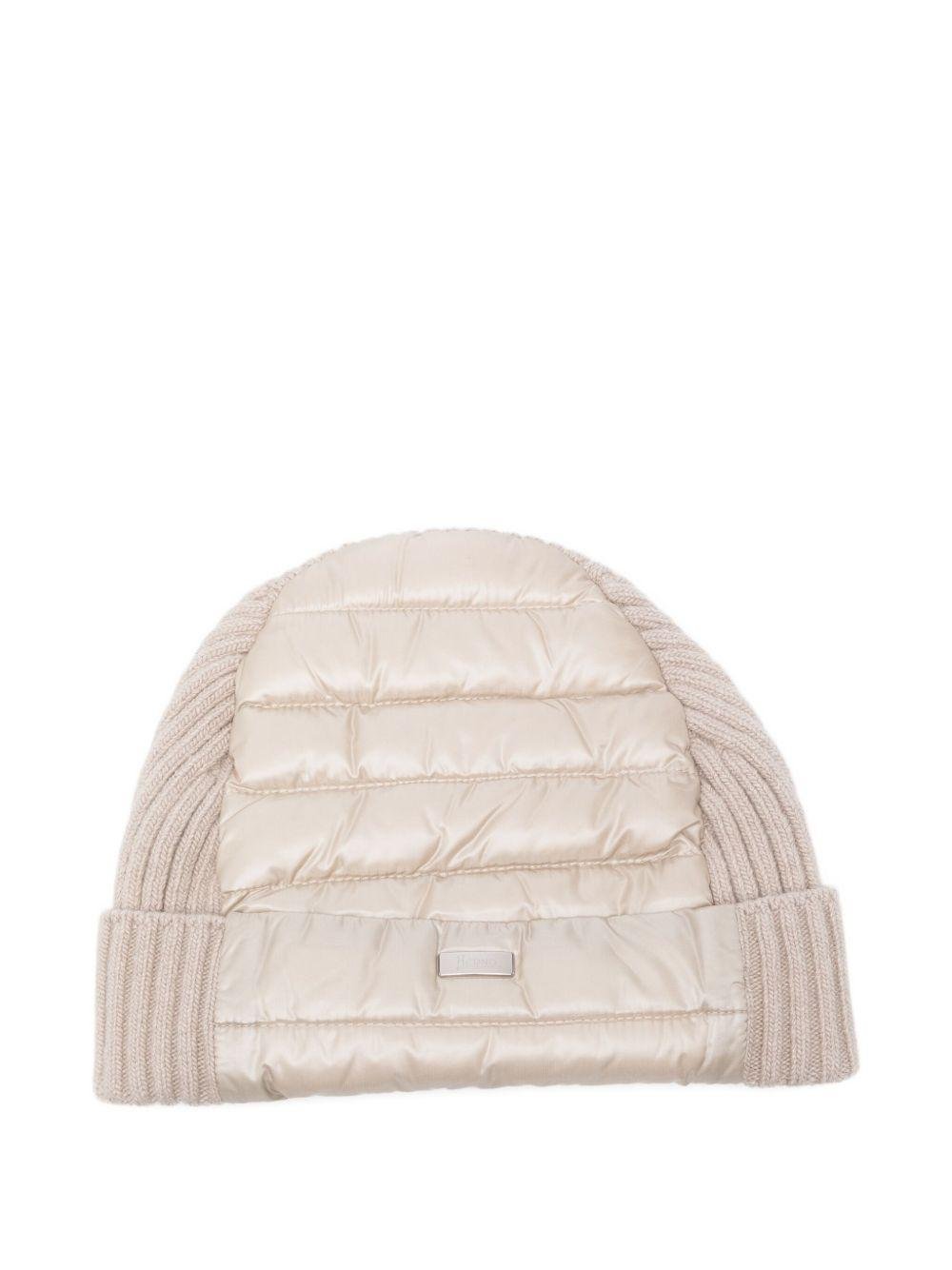 Berretto per bambini Herno Kids beige con inserti trapuntati - Rubino Kids