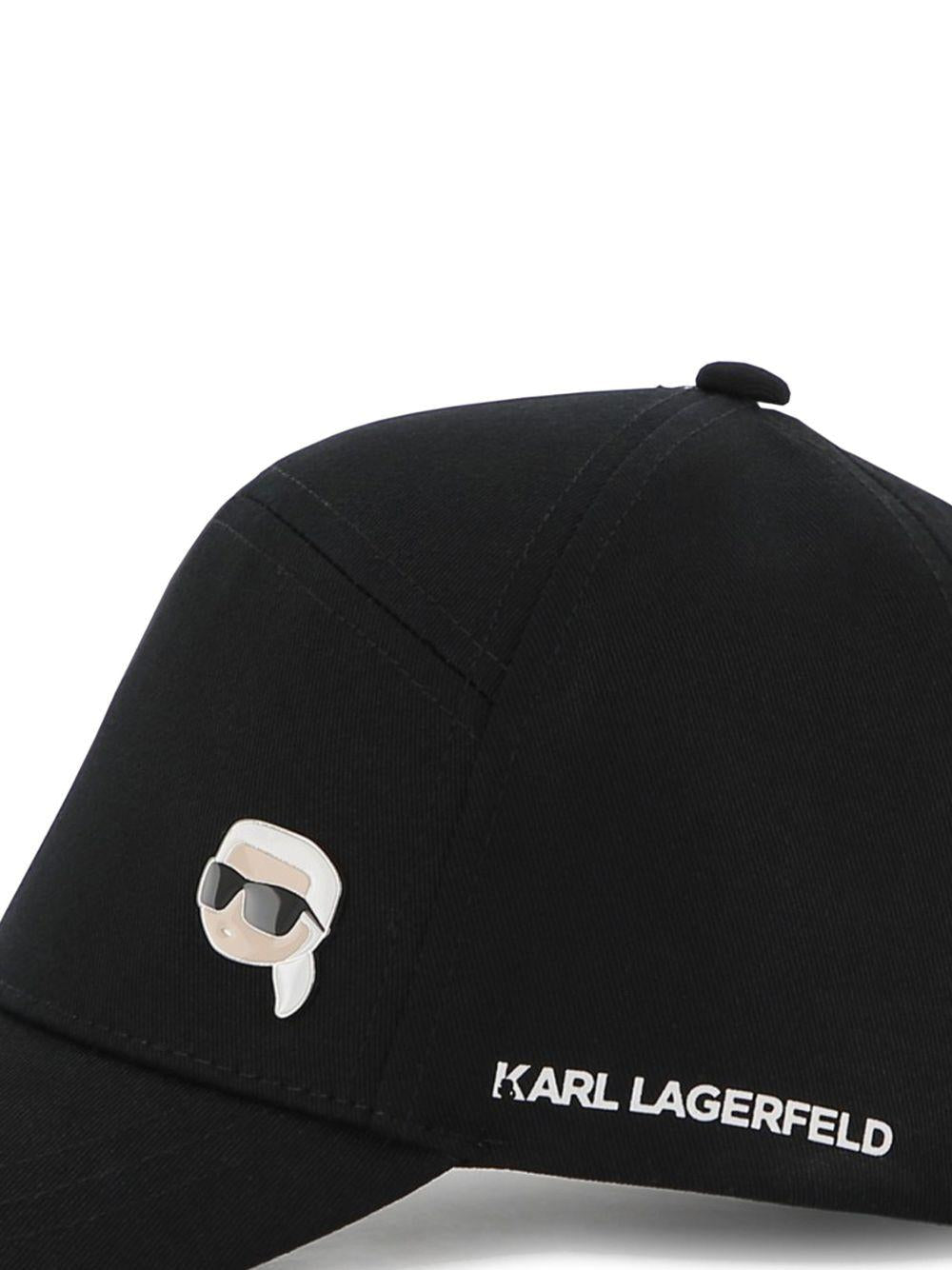 Berretto per bambini Karl Lagerfeld Kids nero con dettaglio logo - Rubino Kids