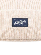 Berretto per bambini MC2 Saint Barth Kids beige con toppa con logo - Rubino Kids