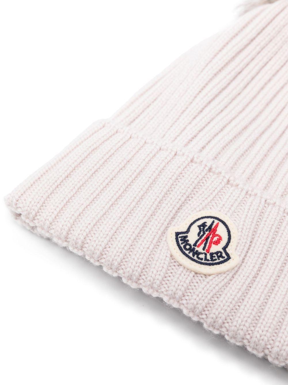 Berretto per bambini Moncler Enfant beige con applicazione - Rubino Kids