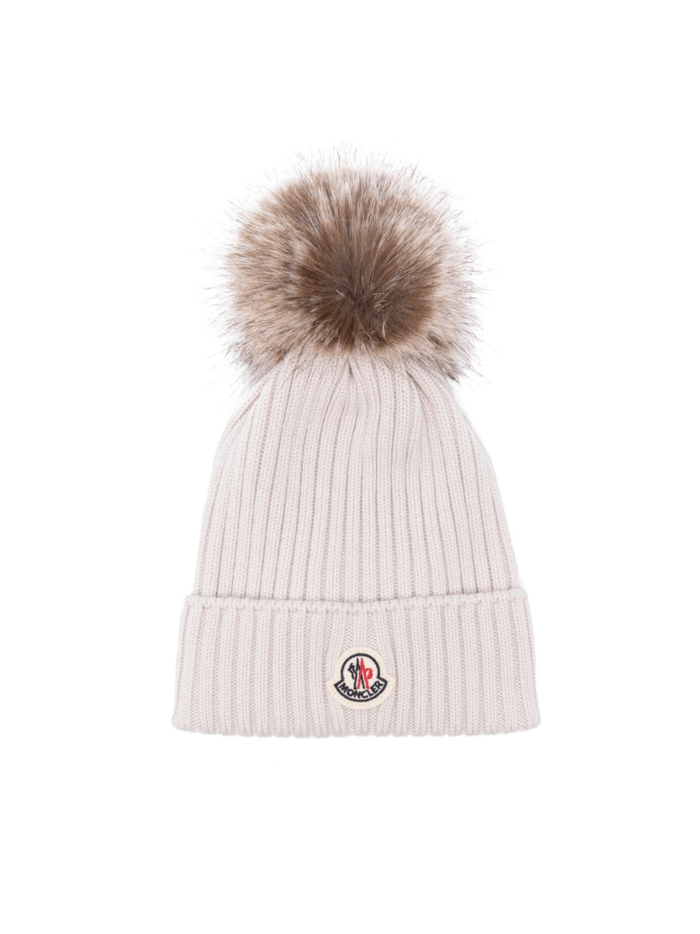 Berretto per bambini Moncler Enfant beige con applicazione - Rubino Kids