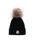 Berretto per bambini Moncler Enfant blu con applicazione - Rubino Kids