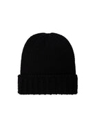 Berretto per bambini Moncler Enfant nero con applicazione frontale con logo - Rubino Kids