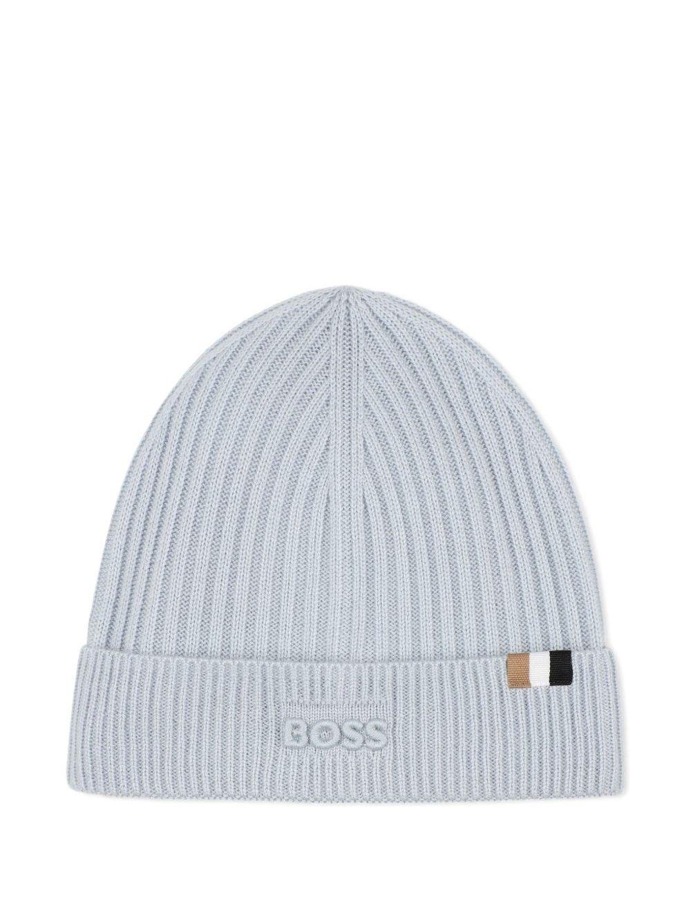 Berretto per bambino Boss Kids azzurro con dettaglio logo - Rubino Kids