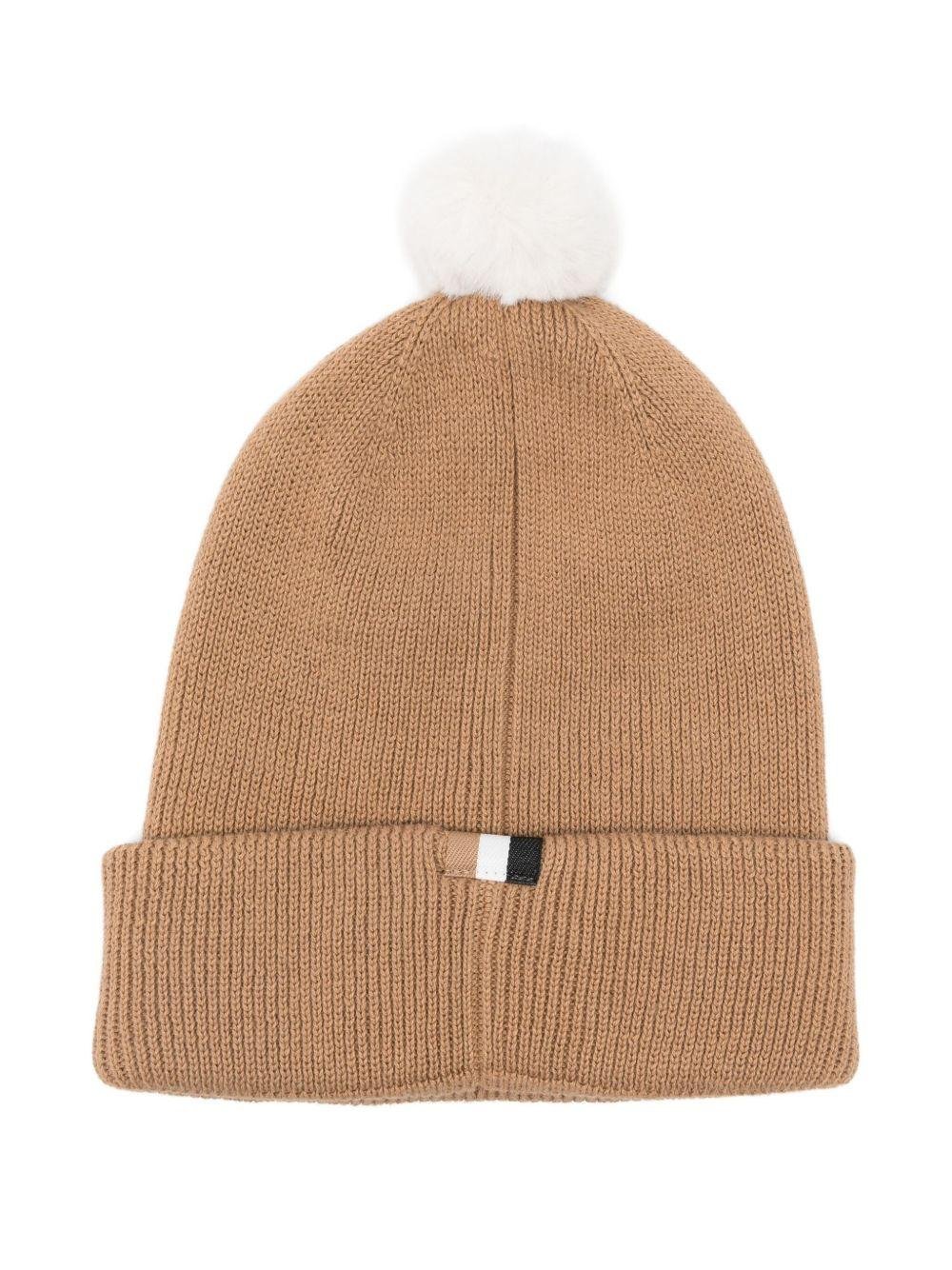 Berretto per bambino Boss Kids beige con logo ricamato - Rubino Kids