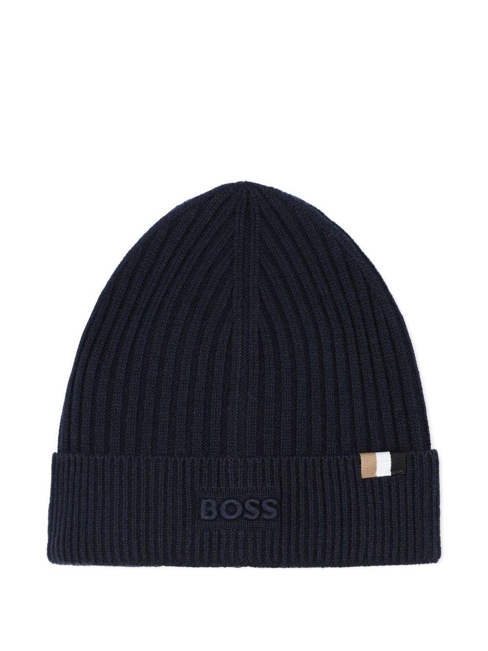 Berretto per bambino Boss Kids blu con dettaglio con logo - Rubino Kids