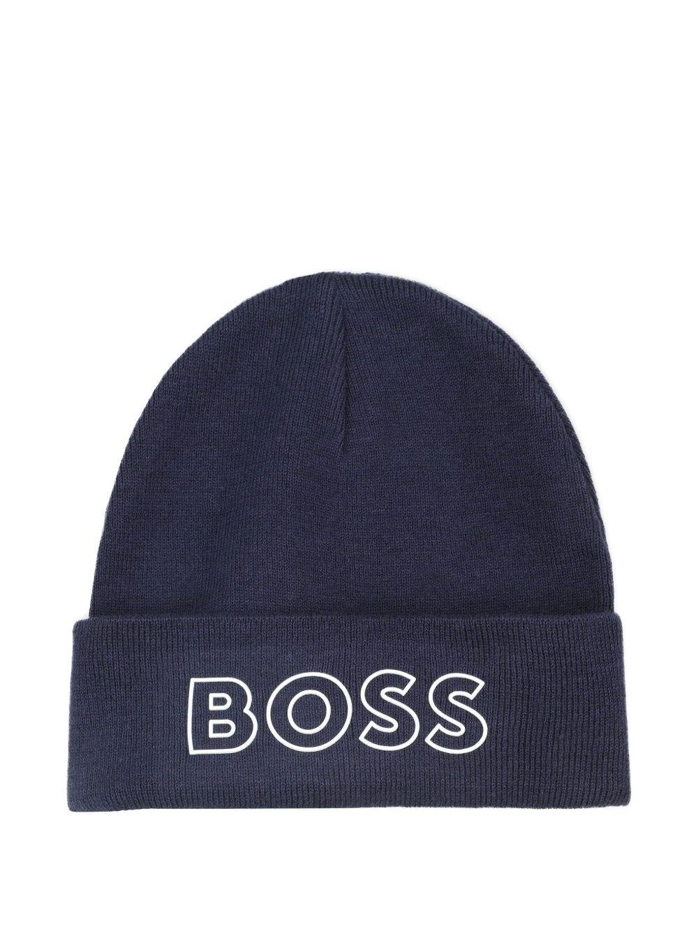 Berretto per bambino Boss Kids blu con ricamo <BR/> - Rubino Kids
