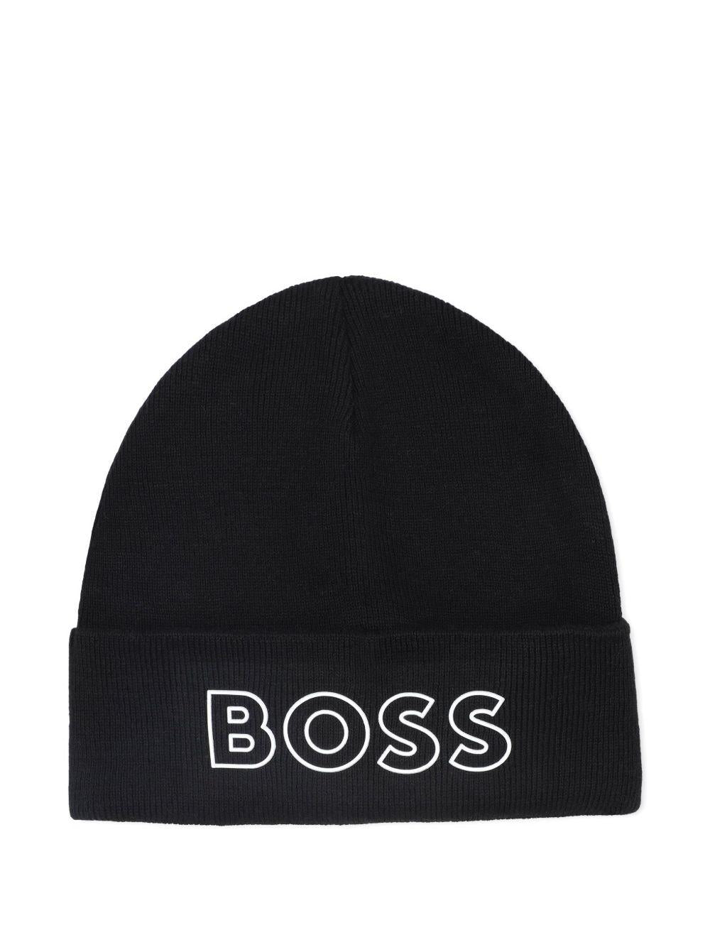 Berretto per bambino Boss Kids nero con ricamo - Rubino Kids