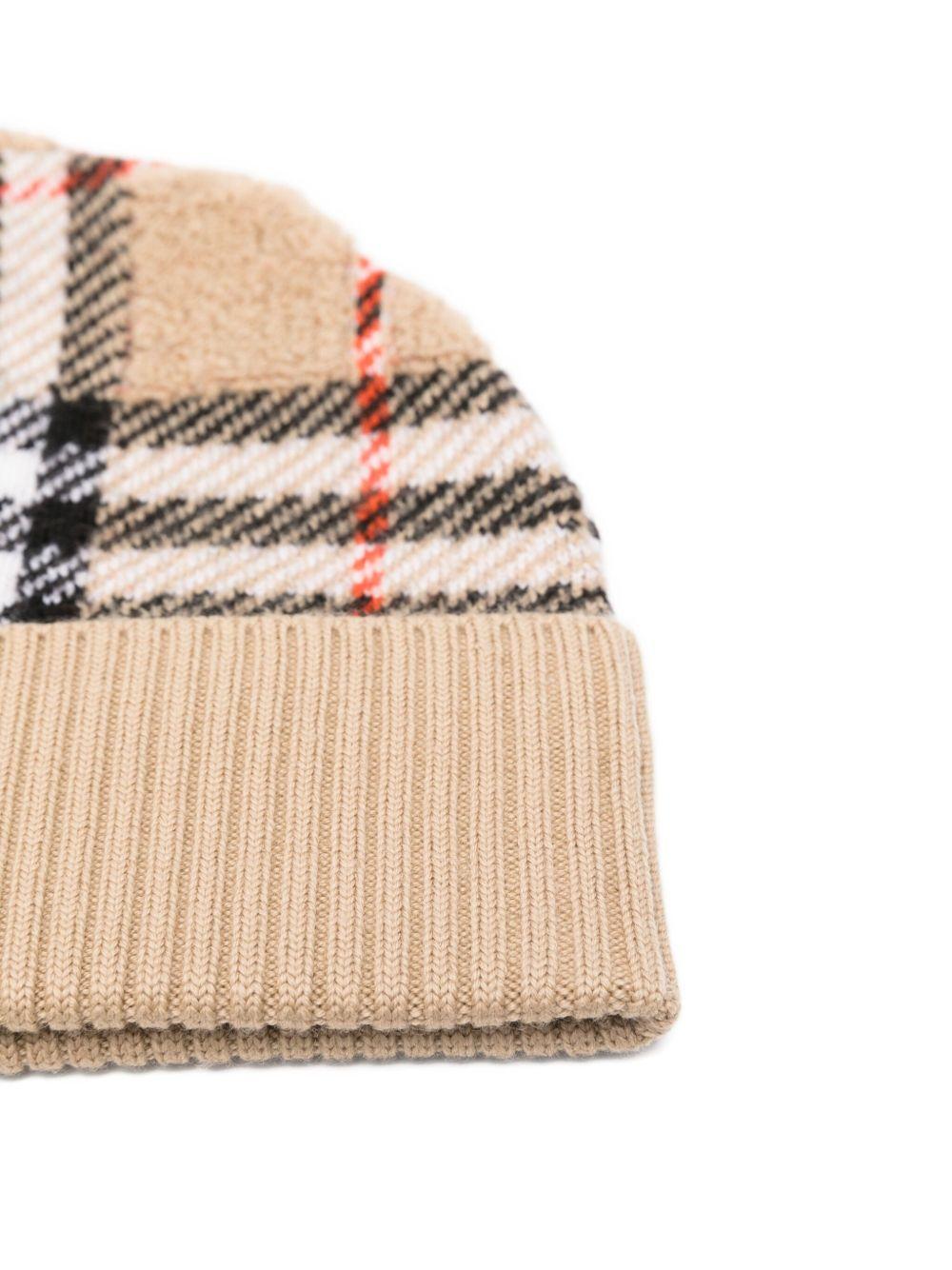 Berretto per bambino Burberry Kids beige con motivo a quadri - Rubino Kids