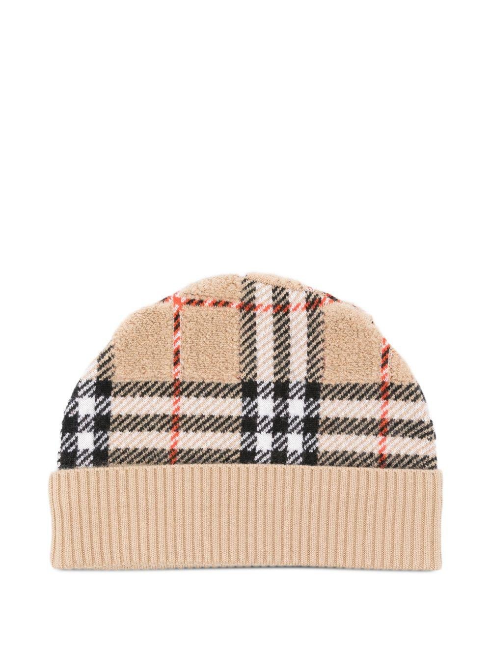 Berretto per bambino Burberry Kids beige con motivo a quadri - Rubino Kids