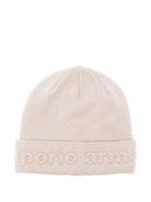 Berretto per bambino Emporio Armani Kids beige con logo ricamato - Rubino Kids