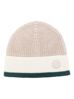Emporio Armani Kids beige hat with logo patch