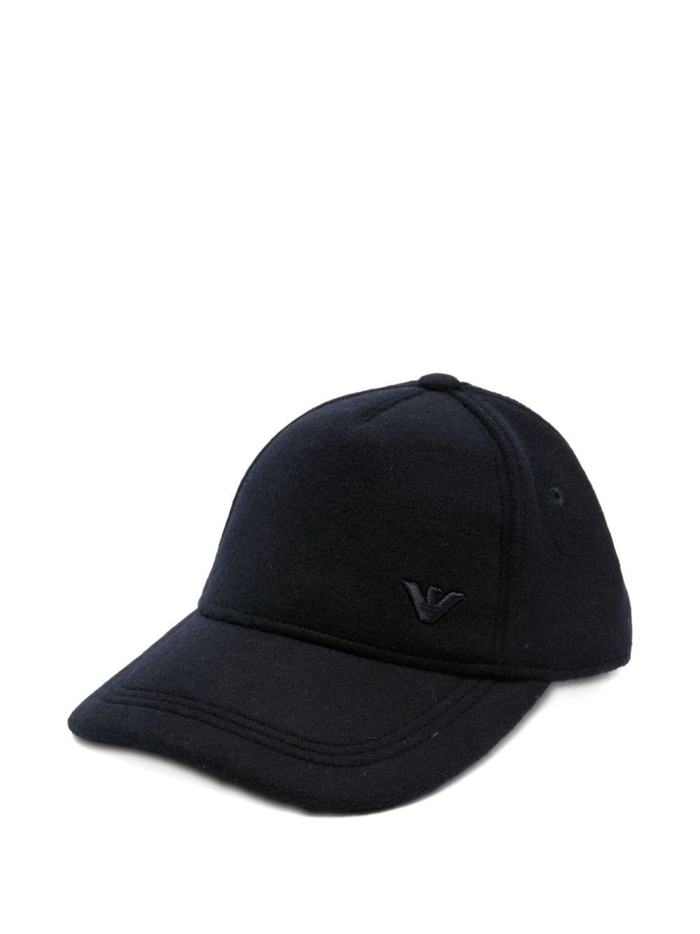 Berretto per bambino Emporio Armani Kids blu con logo ricamato - Rubino Kids