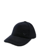Berretto per bambino Emporio Armani Kids blu con logo ricamato - Rubino Kids