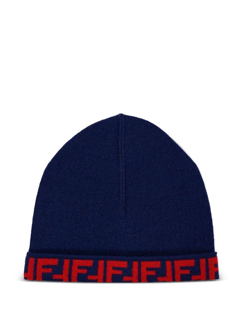 Berretto per bambino Fendi Kids blu con logo - Rubino Kids
