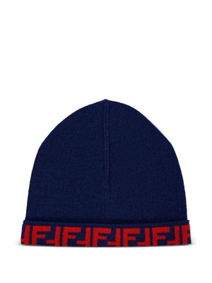 Berretto per bambino Fendi Kids blu con logo