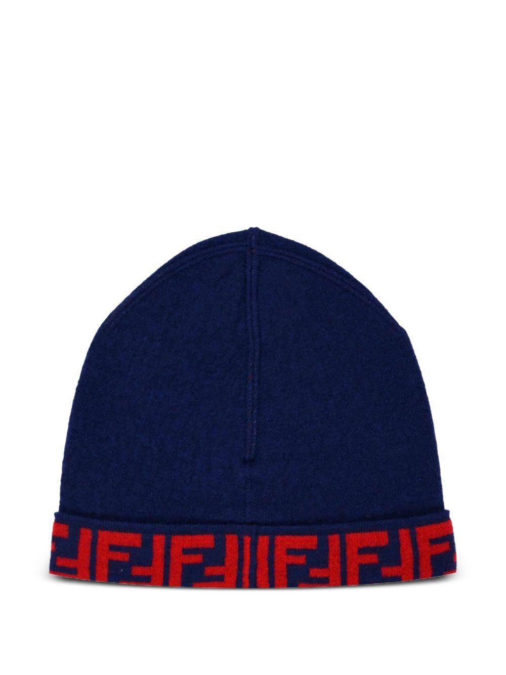 Berretto per bambino Fendi Kids blu con logo - Rubino Kids