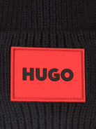 Berretto per bambino Hugo Kids nero con applicazione logo - Rubino Kids
