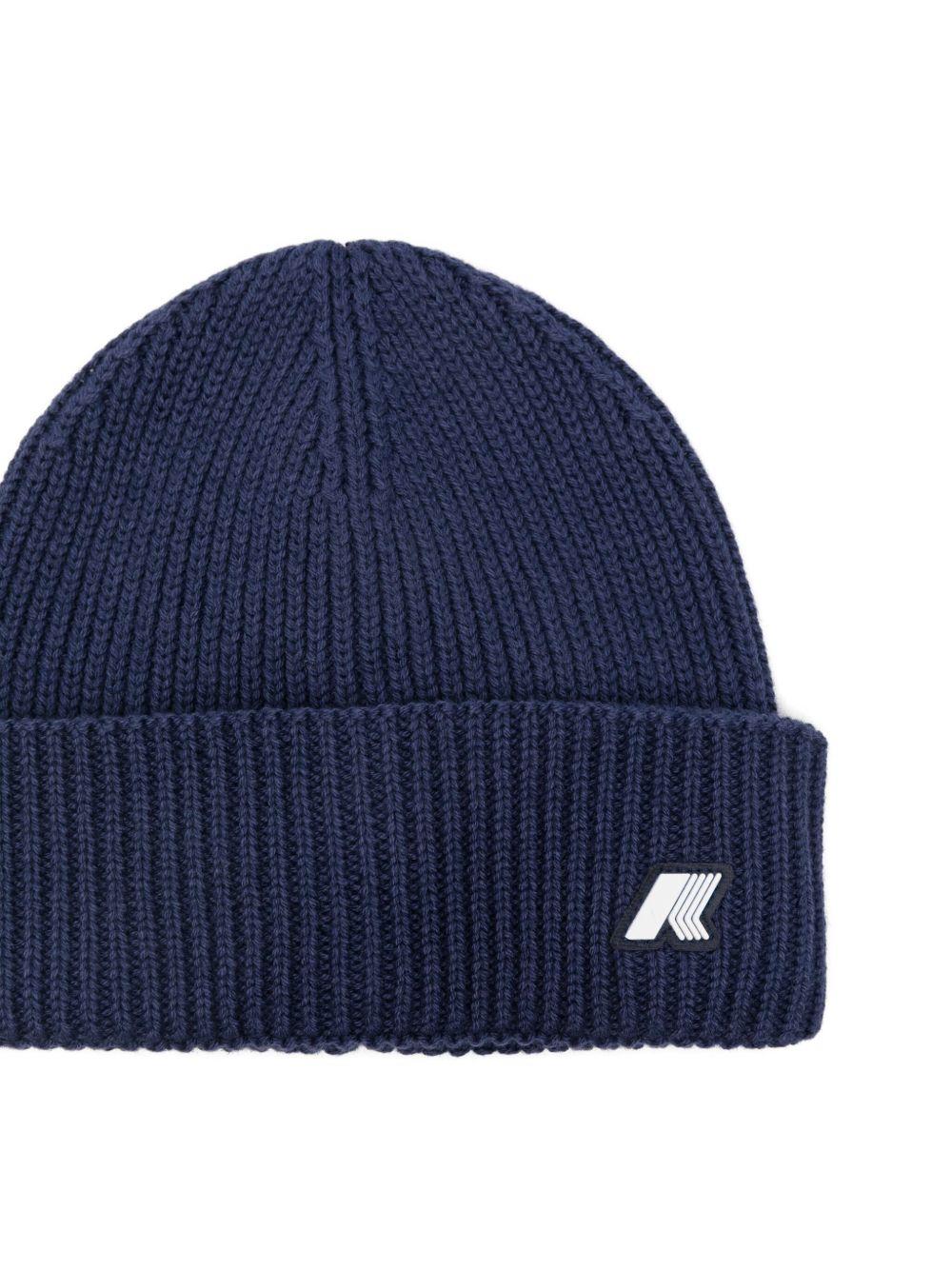 Berretto per bambino K - Way Kids blu con toppa con logo - Rubino Kids