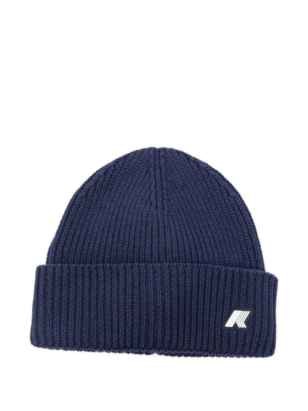 Berretto per bambino K - Way Kids blu con toppa con logo - Rubino Kids