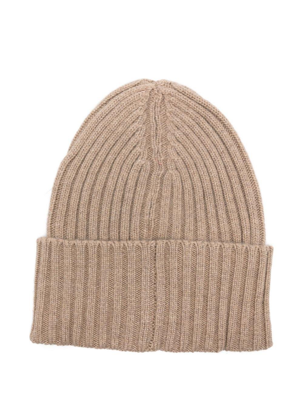 Berretto per bambino Molo beige con toppa con logo - Rubino Kids