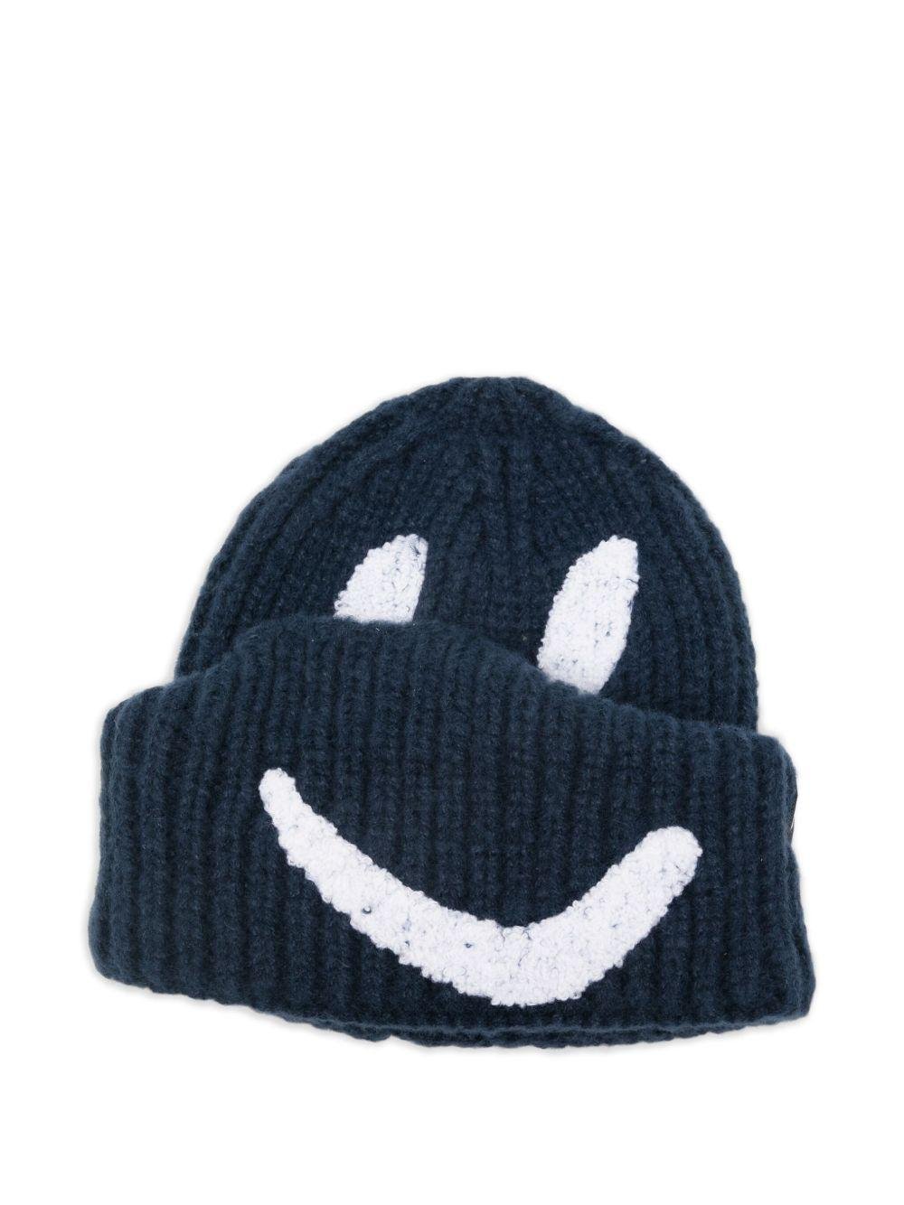 Berretto per bambino Molo blu con motivo faccina sorridente - Rubino Kids